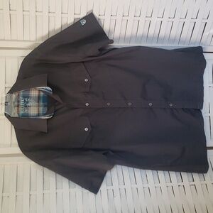 Kuhl dark gray short sleeves button down mens shirt L